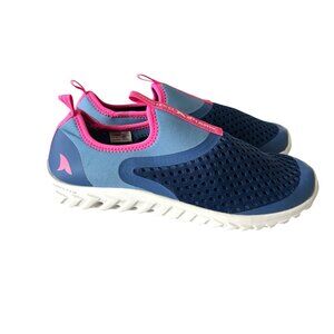 Girls Water Shoes Size 5 Rugged Shark Aqua Flo Kids Blue Pink Slip On New Light